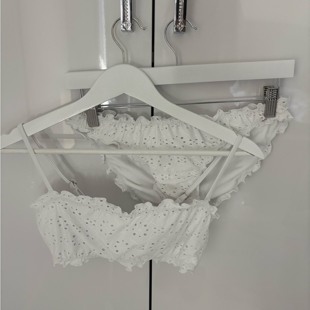 White Eyelet Lace Bikini Set